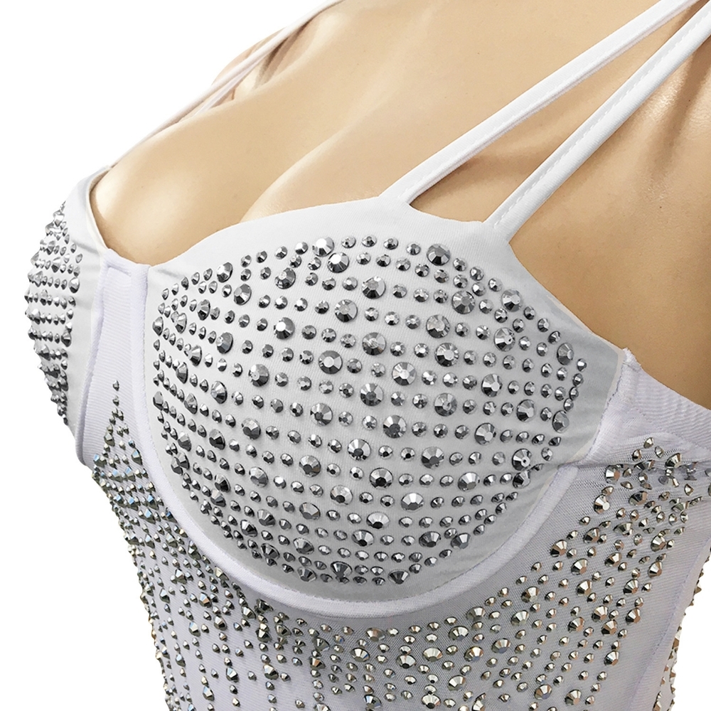 Fashion Mesh Rhinestones details midi Dress new size XXL, 3XL Strech Material. - Picture 9 of 9